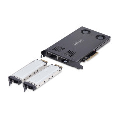 StarTech.com Adattatore SSD M.2 NVMe a PCIe x8 rack mobile a doppio alloggiamento rimovibile biforcazione necessaria