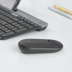 Logitech Pebble, mouse wireless con Bluetooth o ricevitore da 2,4 GHz, mouse per computer con clic silenzioso per laptop,