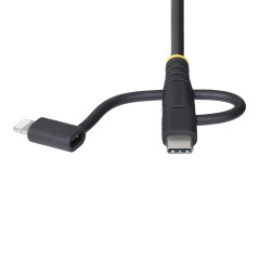 StarTech.com Cavo di Ricarica USB robusto da 1m, Da USB a Lightning Micro-USB Tipo-C, certificato Apple MFi, rivestimento in