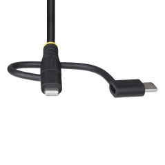 StarTech.com Cavo di Ricarica USB robusto da 1m, Da USB a Lightning Micro-USB Tipo-C, certificato Apple MFi, rivestimento in