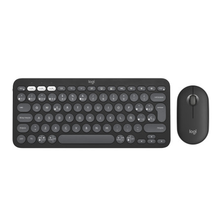 Logitech Pebble 2 Combo tastiera Mouse incluso Universale RF senza fili + Bluetooth QWERTY Spagnolo Grafite