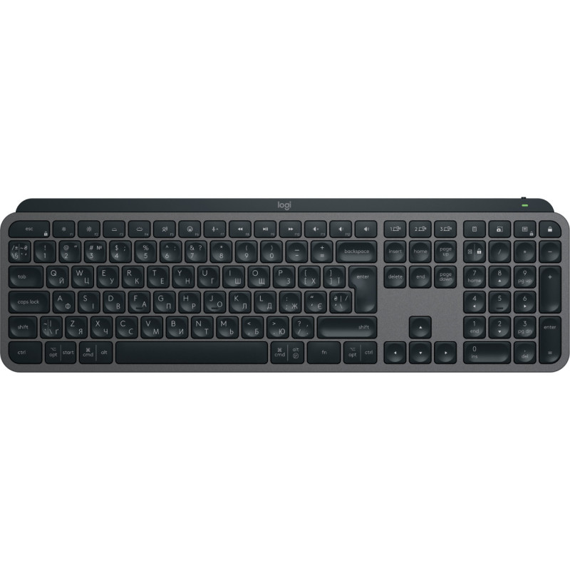 Logitech MX Keys S tastiera Universale RF senza fili + Bluetooth QWERTY Ucraino Grafite