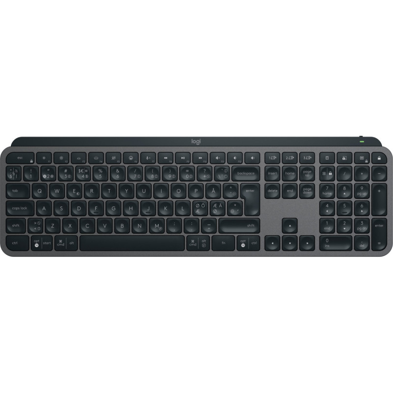 Logitech MX Keys S tastiera Universale RF senza fili + Bluetooth QWERTY Danese, Finlandese, Norvegese, Svedese Grafite