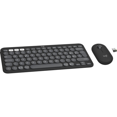 Logitech Pebble 2 Combo tastiera Mouse incluso Universale RF senza fili + Bluetooth QWERTY Italiano Grafite