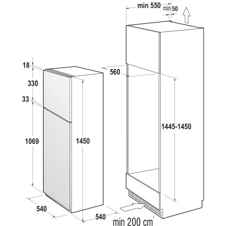 Hisense RI1P205NEWE frigorifero con congelatore Da incasso 205 L E Bianco