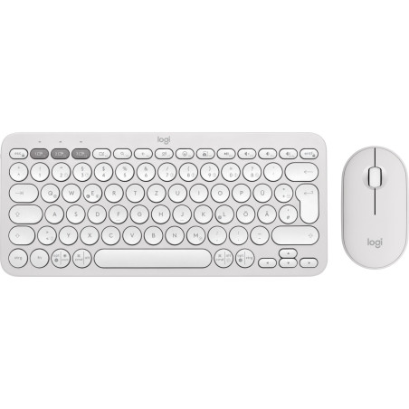 Logitech Pebble 2 Combo tastiera Mouse incluso Universale RF senza fili + Bluetooth QWERTZ Tedesco Bianco