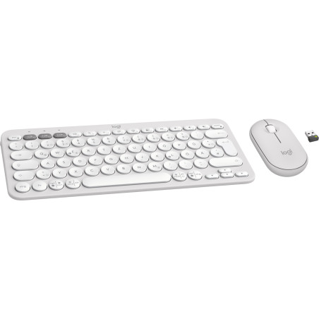 Logitech Pebble 2 Combo tastiera Mouse incluso Universale RF senza fili + Bluetooth QWERTZ Tedesco Bianco