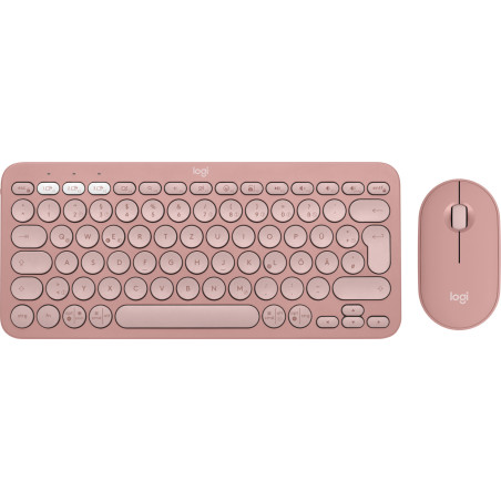 Logitech Pebble 2 Combo tastiera Mouse incluso Universale RF senza fili + Bluetooth QWERTZ Tedesco Rosa