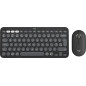 Logitech Pebble 2 Combo tastiera Mouse incluso Universale RF senza fili + Bluetooth QWERTY Inglese UK Grafite