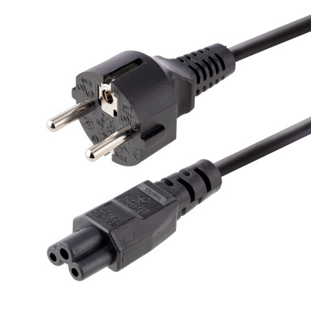 StarTech.com Cavo di Alimentazione CA da 3m, da Spina Schuko a C5 2.5A-250V, 18AWG, Cavo Elettrico di Ricambio per Alimentatori