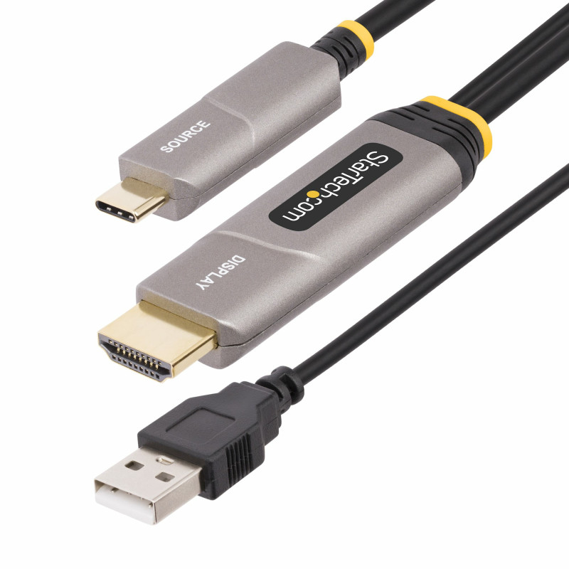 StarTech.com Cavo ottico attivo (AOC) da USB-C a HDMI 2.0 da 9,15 m, 4K 60 Hz, classificazione CL3, cavo adattatore