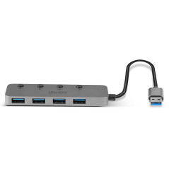 Lindy 43309 hub di interfaccia USB 3.2 Gen 1 (3.1 Gen 1) Type-A 5 Mbit s Grigio