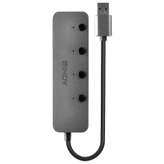 Lindy 43309 hub di interfaccia USB 3.2 Gen 1 (3.1 Gen 1) Type-A 5 Mbit s Grigio