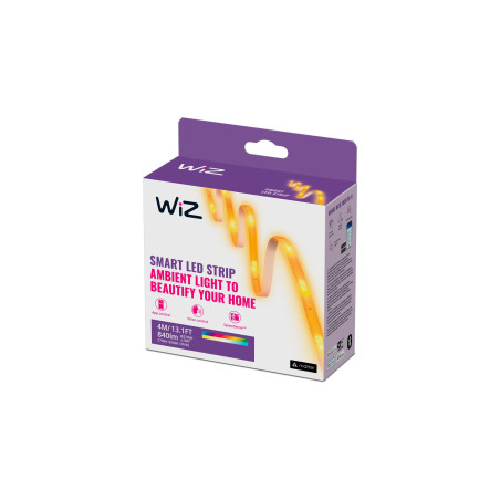 WiZ Striscia LED WiFi, Luce Bianca o Colorata Dimmerabile, 4 M, 11W, Alimentatore Incluso, Tecnologia SpaceSense, Controllo