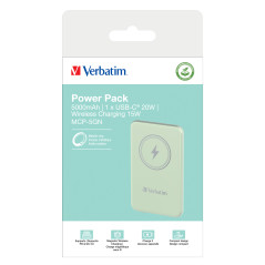 Verbatim Charge 'n' Go Polimeri di litio (LiPo) 5000 mAh Carica wireless Verde