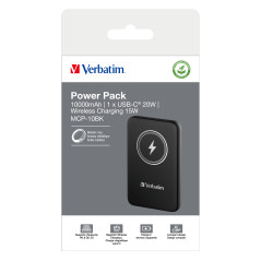 Verbatim Charge 'n' Go Polimeri di litio (LiPo) 10000 mAh Carica wireless Nero