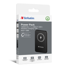 Verbatim Charge 'n' Go Polimeri di litio (LiPo) 10000 mAh Carica wireless Nero