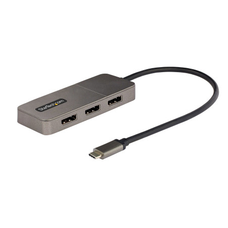 StarTech.com Adattatore USB-C a DisplayPort a 3 Porte - Hub MST per 3 Monitor DP 1.4, Convertitore per Notebook da USB Type-C a