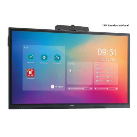 Sharp PN-LC752 Pannello piatto per segnaletica digitale 190,5 cm (75") LCD Wi-Fi 450 cd/m² 4K Ultra HD Nero Touch screen