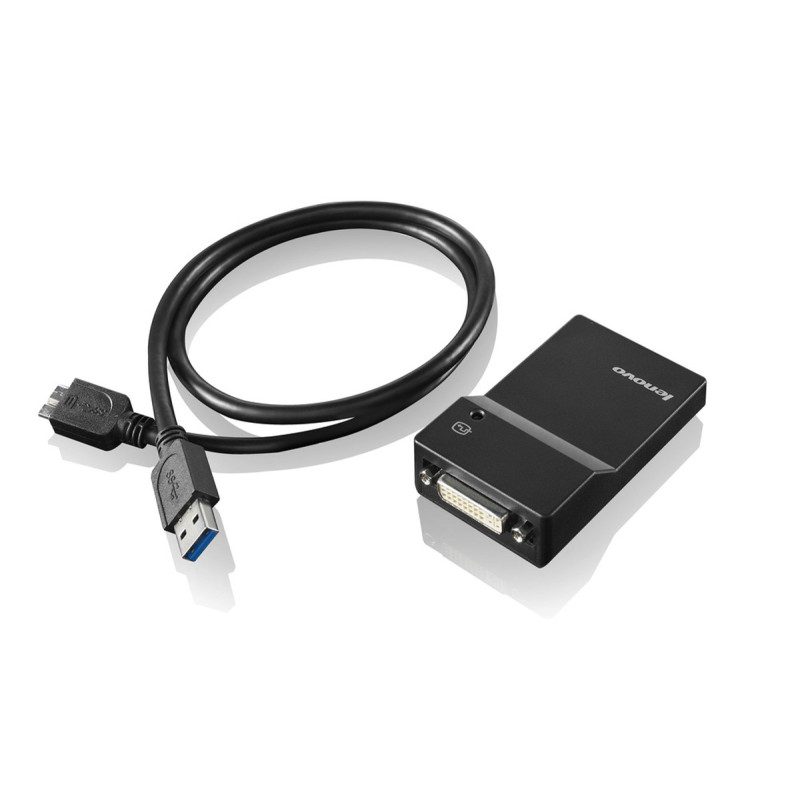 Lenovo USB 3.0 - DVI/VGA adattatore grafico USB 2048 x 1152 Pixel Nero