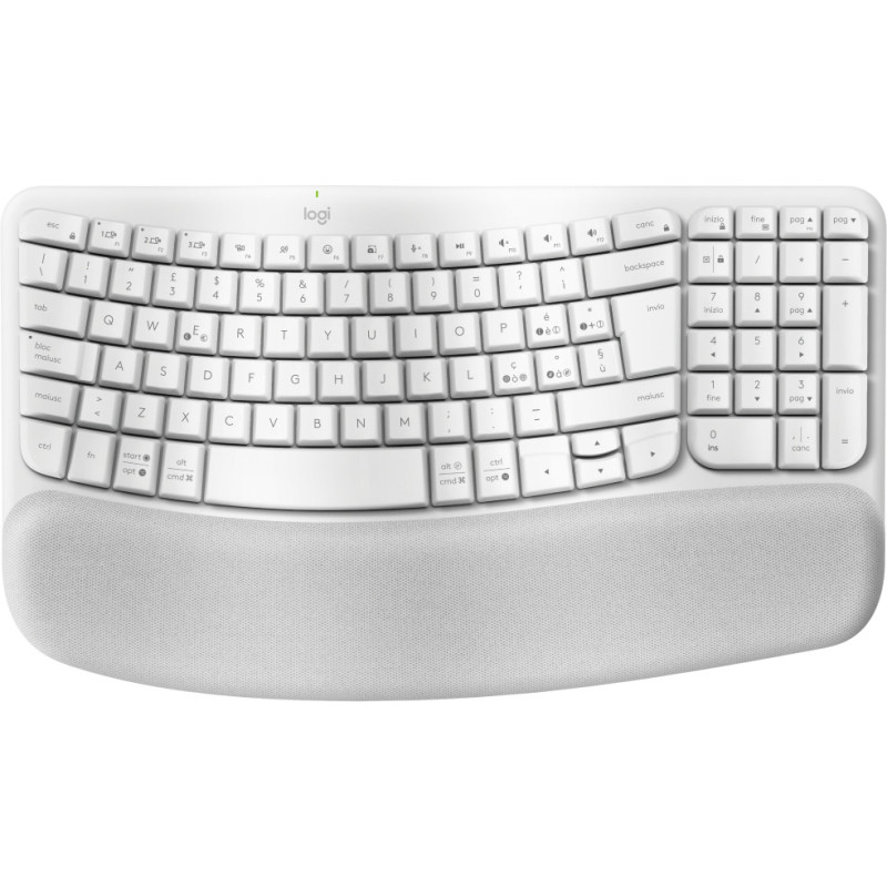 Logitech Wave Keys tastiera Ufficio RF senza fili + Bluetooth QWERTY Italiano Bianco