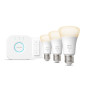 Philips Hue White Starter Kit Bridge + 3 Lampadine Smart E27 75W + Dimmer Switch