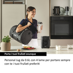 Haier Frullatore I-Master Serie 5 Obsidian grey, 6 lame in acciaio inox, Caraffa in vetro da 2 L, 3 programmi preimpostati,