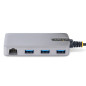 StarTech.com Hub USB a 3 porte con Ethernet - Hub USB 3.0 5Gbps alimentato via bus - Hub splitter USB-A a 3x USB-A portatile