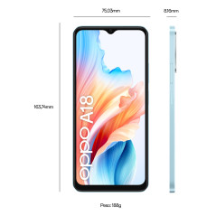 OPPO A18 4G Smartphone, AI Doppia fotocamera 8+2MP, Selfie 5MP, Display 6.56” 90HZ LCD HD+, 5000mAh, RAM 8 GB (4+4) + ROM