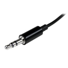 StarTech.com Addatore cavo splitter mini jack per auricolari slim nero - 3,5 mm maschio a 2 x 3,5 mm femmina