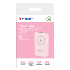 Verbatim Charge 'n' Go Polimeri di litio (LiPo) 5000 mAh Carica wireless Rosa