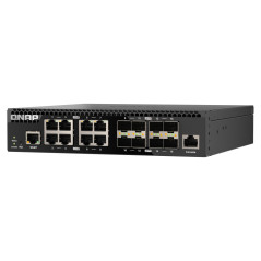 QNAP QSW-M3216R-8S8T switch di rete Gestito L2 L3 10G Ethernet (100 1000 10000) 1U Nero