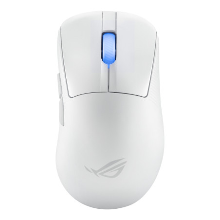 ASUS ROG Keris II Ace Wireless AimPoint White mouse Gaming Mano destra RF Wireless + Bluetooth + USB Type-A Ottico 42000 DPI