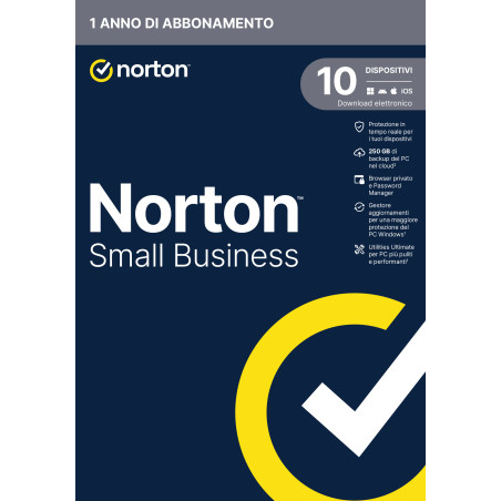 Norton Small Business | Protezione antivirus per piccole imprese e small office | 10 dispositivi | Licenza di 1 anno