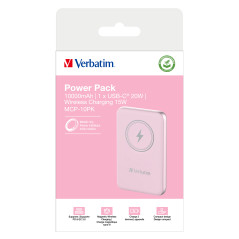 Verbatim Charge 'n' Go Polimeri di litio (LiPo) 10000 mAh Carica wireless Rosa