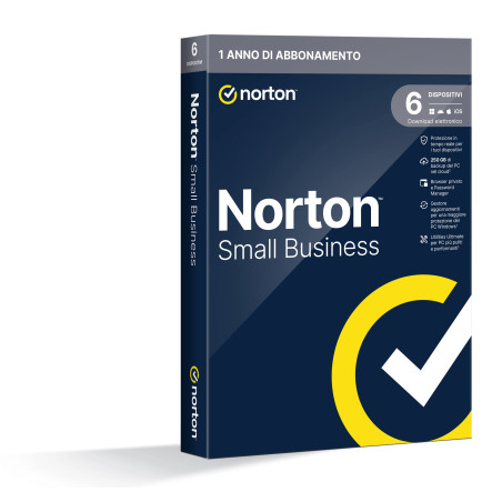 Norton Small Business | Protezione antivirus per piccole imprese e small office | 6 dispositivi | Licenza di 1 anno