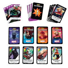 Games Uno Ultimate Marvel Gioco Di Carte Con 4 Carte Laminate Da Collezione  Black Panther, Captain Marvel, Iron Man E Thor