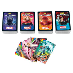 Games Uno Ultimate Marvel Gioco Di Carte Con 4 Carte Laminate Da Collezione  Black Panther, Captain Marvel, Iron Man E Thor