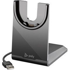 POLY Cuffie Voyager Focus 2 UC + cavo da USB-A a USB-C + supporto per ricarica