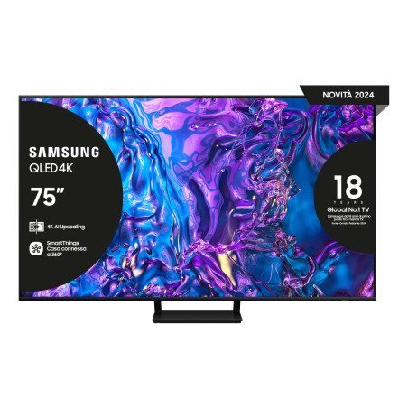 Samsung Q70D TV QLED 4K 75” QE75Q70DATXZT Smart TV Wi-Fi Black 2024, Quantum Processor 4K, 4K AI Upscaling, AirSlim Design, OTS