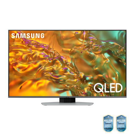 Samsung Q80D TV QLED 4K 50” QE50Q80DATXZT Smart TV Wi-Fi Eclipse Silver 2024, Processore NQ4 AI GEN2, 4K AI Upscaling, Simple