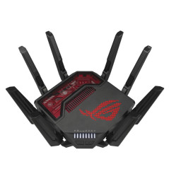 ASUS ROG Rapture GT-BE19000 router wireless Multi-Gigabit Ethernet Tri-band (2,4 GHz/5 GHz/6 GHz) Nero, Rosso