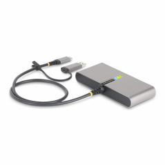 StarTech.com Hub USB-C a 2 porte con Ethernet e RS-232, dongle USB-C a USB-A collegato, 100W PD Pass-through, 2x USB-A 5Gbps,