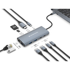 Conceptronic DONN06G replicatore di porte e docking station per laptop Cablato USB 3.2 Gen 1 (3.1 Gen 1) Type-C Grigio