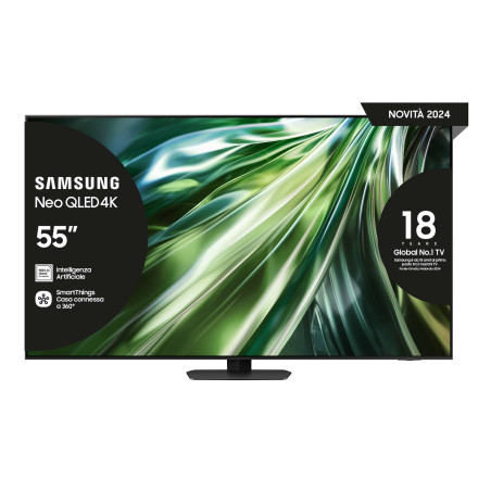 Samsung TV Neo QLED 4K 55" QE55QN90DATXZT Smart TV Wi-Fi Titan Black 2024, Processore NQ4 AI GEN2, Tecnologia Quantum Matrix,