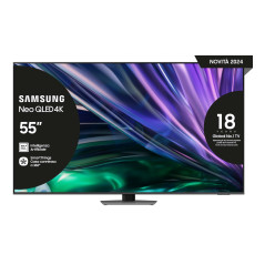 Samsung TV Neo QLED 4K 55” QE55QN85DBTXZT Smart TV Wi-Fi Carbon Silver 2024, Processore NQ4 AI GEN2, Tecnologia Quantum Matrix,