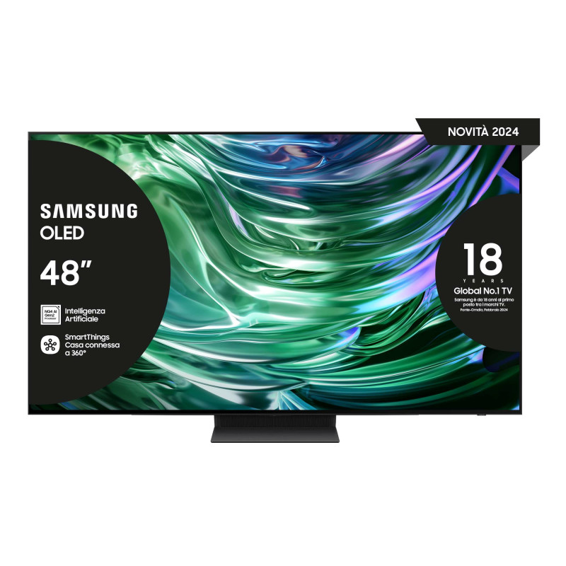 Samsung TV OLED 4K 48” QE48S90DAEXZT Smart TV Wi-Fi Graphite Black 2024, Processore NQ4 AI GEN2, Self-illuminating pixels,