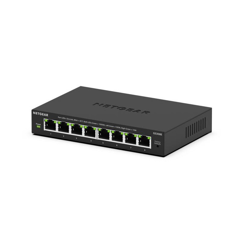 NETGEAR GS308E Gestito L2/L3 Gigabit Ethernet (10/100/1000) Supporto Power over Ethernet (PoE) Nero