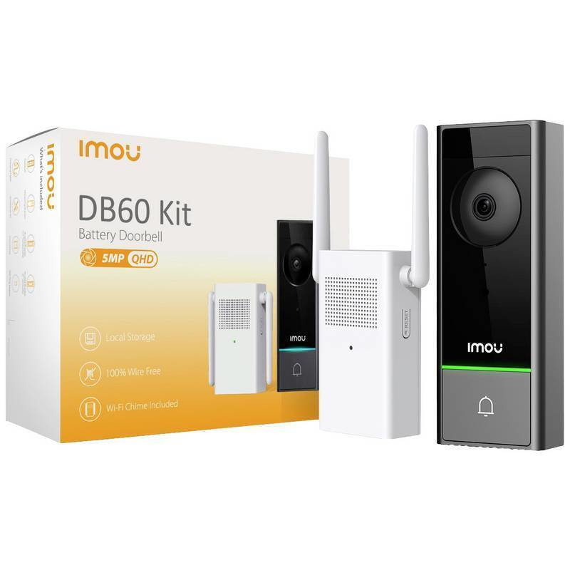 Imou DB60 Kit - Videocampanello da 5Mp a batteria con suoneria da interno supplementare