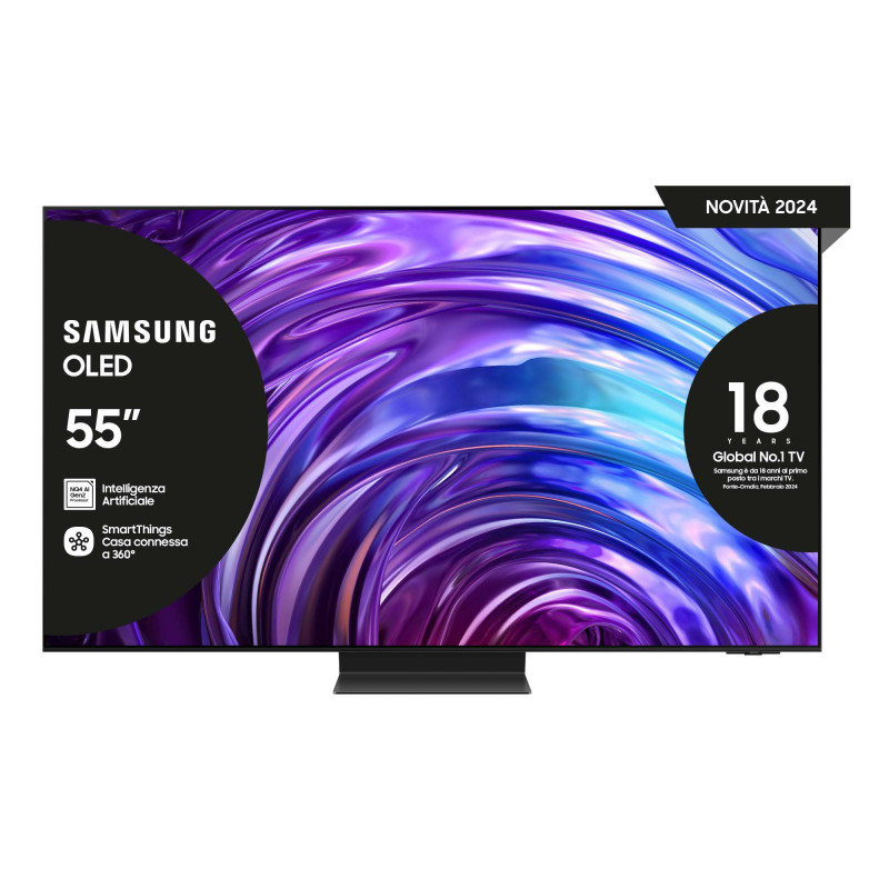 Samsung TV OLED 4K 55" QE55S95DATXZT Smart TV Wi-Fi Graphite Black 2024, Processore NQ4 AI GEN2, OLED Glare Free, Infinity One